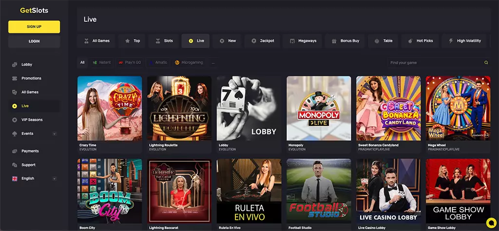 Getslots Casino Games